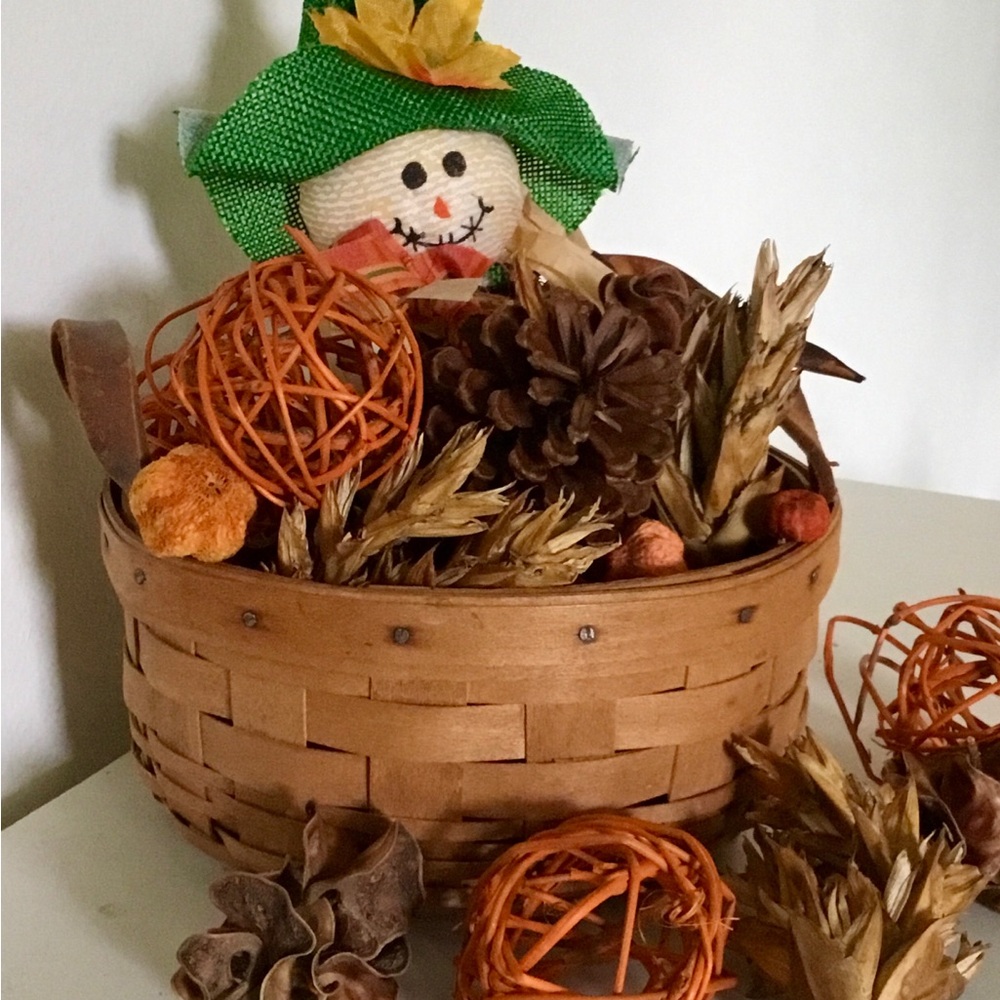 Decorative Scarecrow Orange Pumpkin Cinnamon Accents Seasonal Home Décor